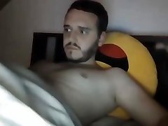 sexy nude xoxoxo hali cat smooth guy jerking his big uncut cock in bed