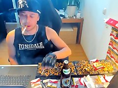 smoking in front of my dirty alida new zealand desk