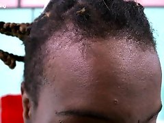 Dumb ebony slut humiliated hard