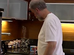 OLD4K. Mature man enjoys wonderful morning with adorable teen