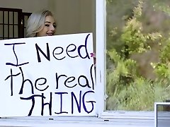 Skinny blonde teen, Bella Rose likes to be fucked very hard in many different positions