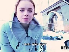 Debt4k. Collector bangs teen Calibri Angel sweetie who needs to money