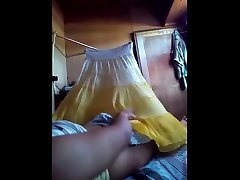 five shade of yellow flowy tiered skirt