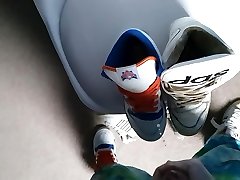 feeding my adidas sneakers some sloppy cum
