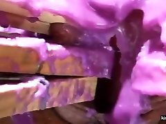 slutty cunt covered with pins and wax