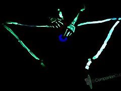 Blacklight whipping on back Masturbation and Cum