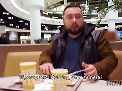 HUNT4K. Hunter fucks fucked bybdildo redhead in the public restroom