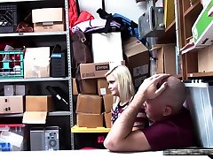 blonde shoplifter is fucked in front of her bf to all holes squirting the