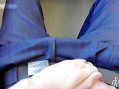 student jerking off in a public transport