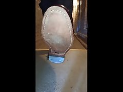 i change my slippers for my fringed loafers in the basement