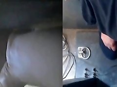 giant fat cock cum on my lip and mouth in the gloryhole