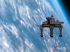 Hot sex in space station! 3d dickgirl plays with a cute teen