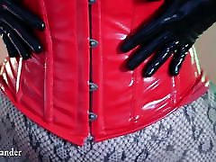 Oily fuck pornstar teacher curvy MILF in long latex gloves, pantyhose ass