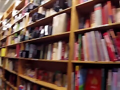 Cute Brunette Exhibitionist Flashing At The Bookstore