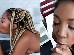 سیاه پوست با موهای بلوند dreads شیر بزرگ سفید دیک