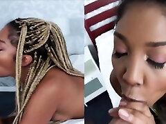 سیاه پوست با موهای بلوند dreads شیر بزرگ سفید دیک