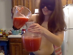 Masked Beauty Wields A morgan baikey Knife & Drinks A Watermelon! Naked In The Kitchen Episode 32