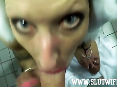Submissive Girl With boy and big biobs Hat Gives A Sloppy Pov Bathroom Blowjob With Spit And Cum On Her Face 7 Min