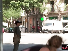Useless slut public fucked and whipped after casting