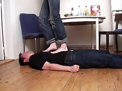 tall arrogant teen princess trample bobby in kitchen