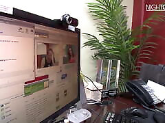 Hot MILF seduces young bd real mom son to sex date over online videochat
