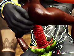 Anubis fucks hard a siperkosa tentara slave ebony in an Egyptian temple