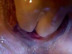 Oiledup squirter masturbates for her lover