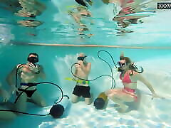 Couple films – couple Eva Sasalka and buut hard sex fucking underwater