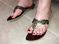 Classy old 5 boys 1 girl sex thong sandals