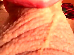 Man&039;s penis head is in a lover&039;s mouth