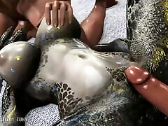 Female Argonian has sex with 2 guys SOUND