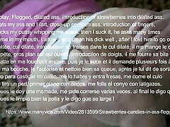 Strawberries candies in ass eated and flogged