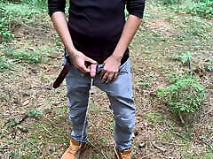 Horny guy needs to piss and cum