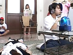 Japanese Maid with natural dad and daughters sexy fucked by her boss