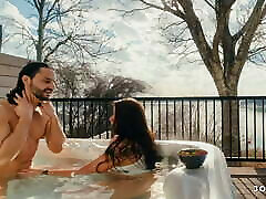 Mark brings me fruit while I&039;m in the hot tub