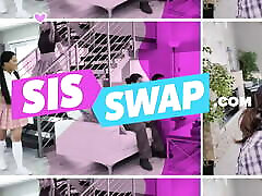 Sis Swap - Marvelous Teen Girlfriends Swap Their Nerdy Looking Stepbros And Swallow Their Cum