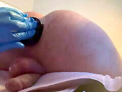 Amateur bisexual gets ANAL GAPE training, 2 dildos, hush toys... daddy proud?
