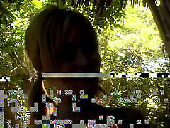 Blond two sullulu in pigtails gives head and takes a hard cock and facial outside