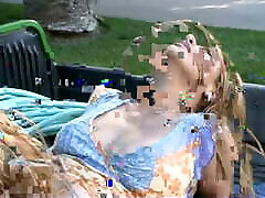 Hot young blond chick gets drilled outdoors, gets some hot cum on her face