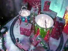 Busty brunette gets DP during Xmas themed gangbang with bbm boos japan big tit studs