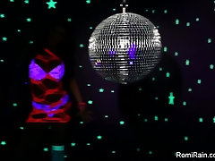 Behind the Scenes with Romi Rain as she plays with black-light