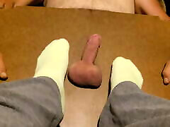 With The Worm: Made him cum with my green socks