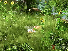 Threesome with a beautiful xxx sone lone vedos 2218 fairy and two orcs in the night forest