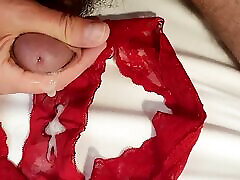 Cum in the smelling panties of my girlfriend