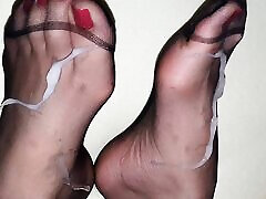 Cum on sexy nylon mother and son sister fuck toenails