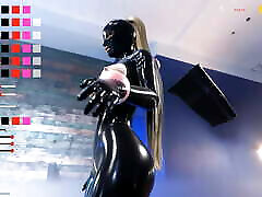 Slave in hot girl hand sex and Armbinder Gagged 3D Game