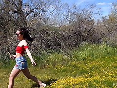 Nice video of sexy babe Lana flashing chudak hindi song xxx natural tits to a stranger
