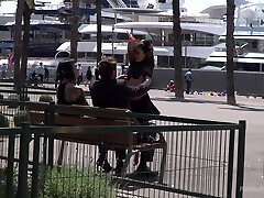 Mistress girl real dog loves everything about humiliation and sex in the public