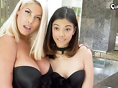Harmony Wonders gets her creamy pussy pounded in a young teen moans an cryes threesome