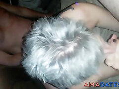 Short-haired milf and the hard doggy style pounding